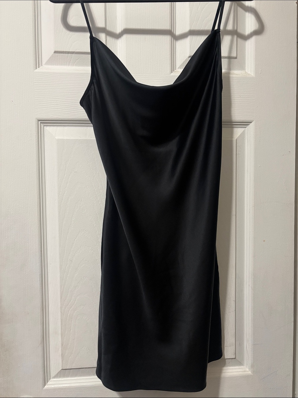 Worn Once 100% Silk Cowl Neck Slip Dress - Black - Picture 3 of 5